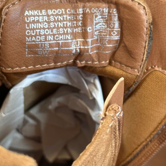 City Chic Women's Wide Fit Calista Ankle Boots Tan Size 40 US 9 - Picture 7 of 8